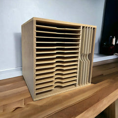 Card Stock Paper Storage Box for A4 15 shelve / 12" x 12" Combo Shelve - Wood Creations By Mark P