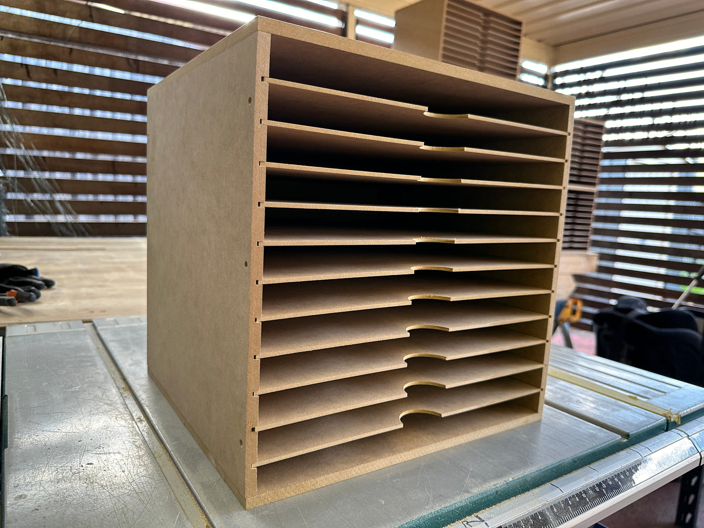 Card Stock Paper Storage Box for 12" x 12" 12 Shelve. - Wood Creations By Mark P