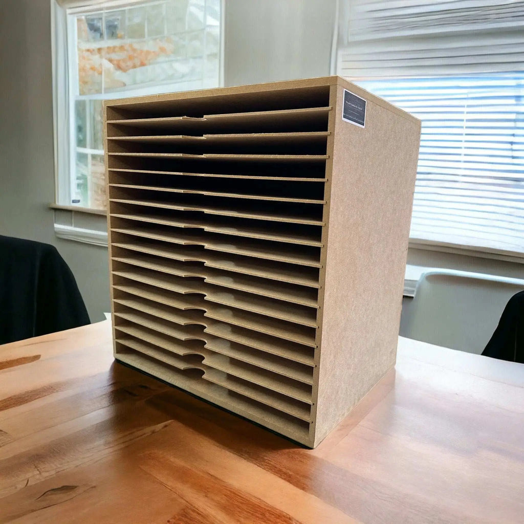 A3 17 Shelve unit Paper Storage Box - Wood Creations By Mark P