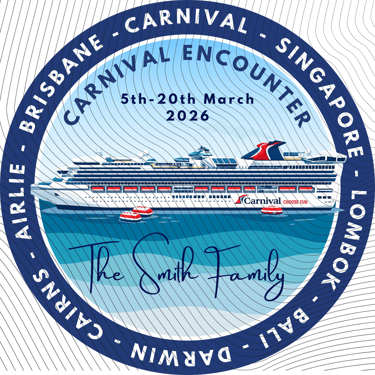Cruise Door Magnet For Singapore to Brisbane