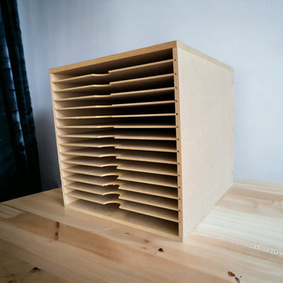 Card Stock Paper Storage box for 12" x 12" 15 Shelves - Wood Creations By Mark P