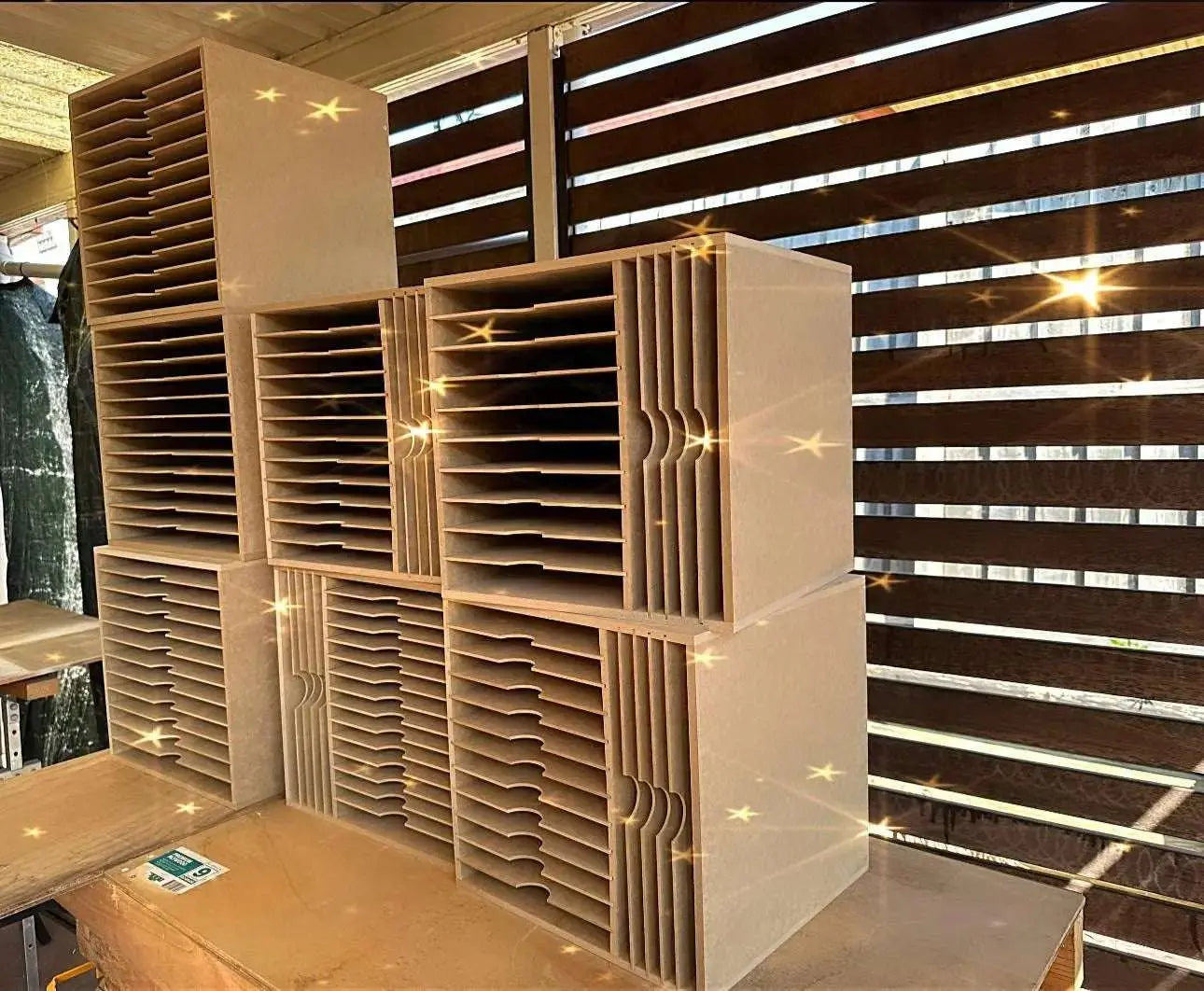 Card Stock Paper Storage box for 12" x 12" 15 Shelves - Wood Creations By Mark P