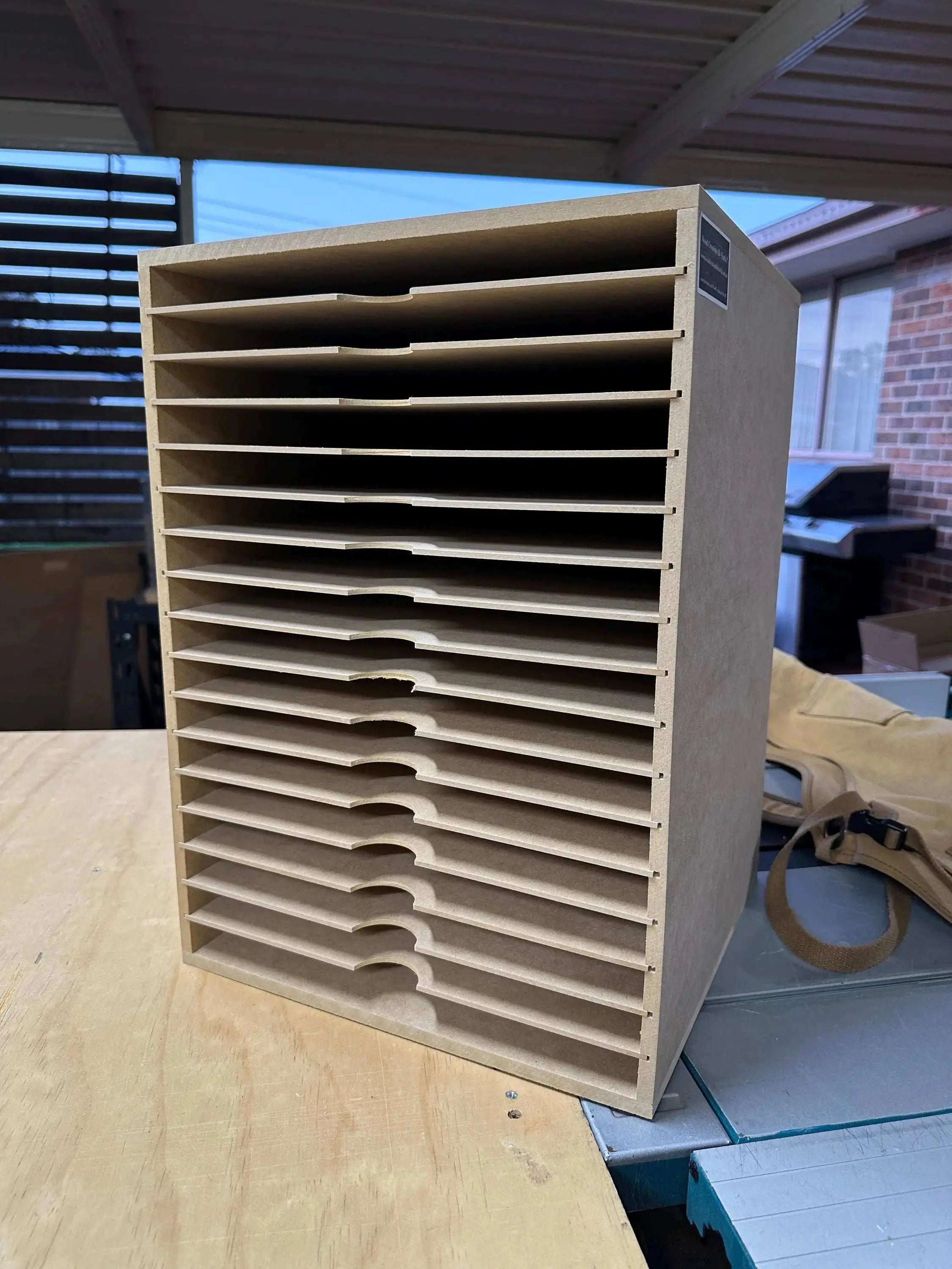 Card Stock Paper Storage box for 12" x 12" 17 Shelves - Wood Creations By Mark P