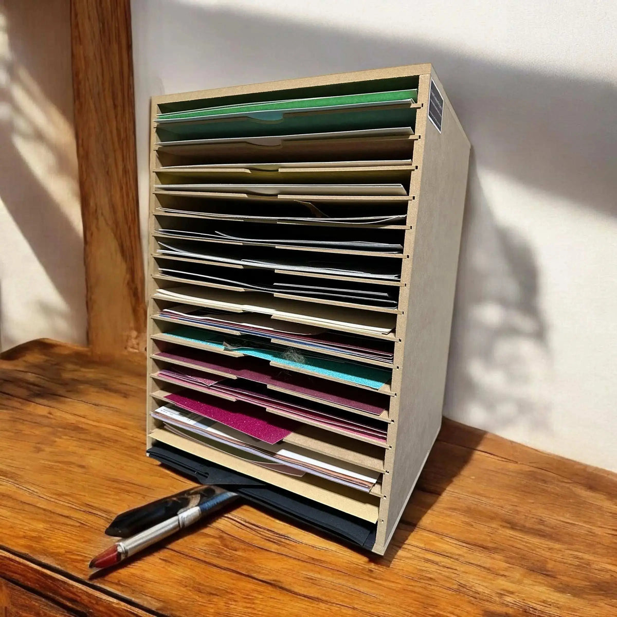Card Stock Paper Storage box for 12" x 12" 17 Shelves - Wood Creations By Mark P