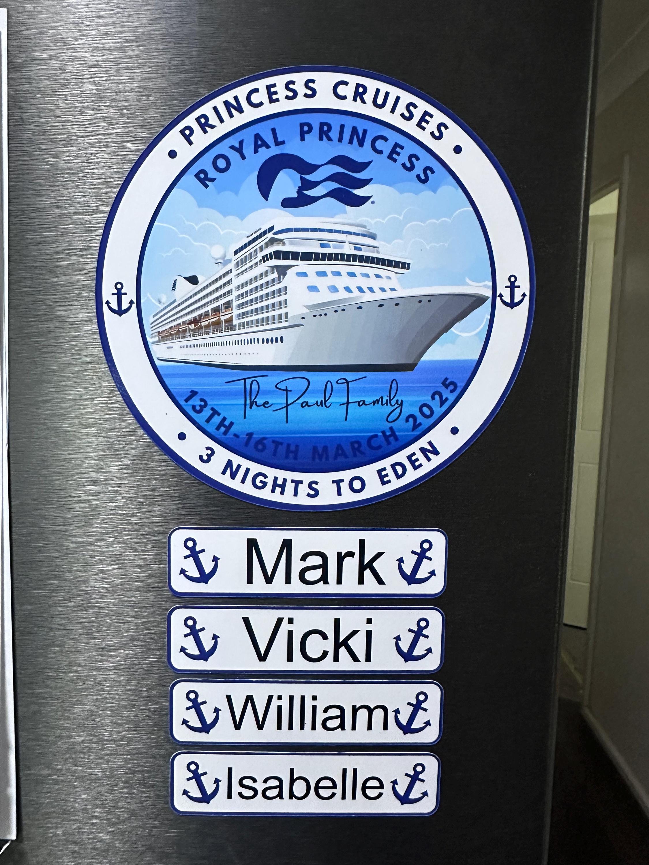 Cruise door magnet decoration personalised - Wood Creations By Mark P