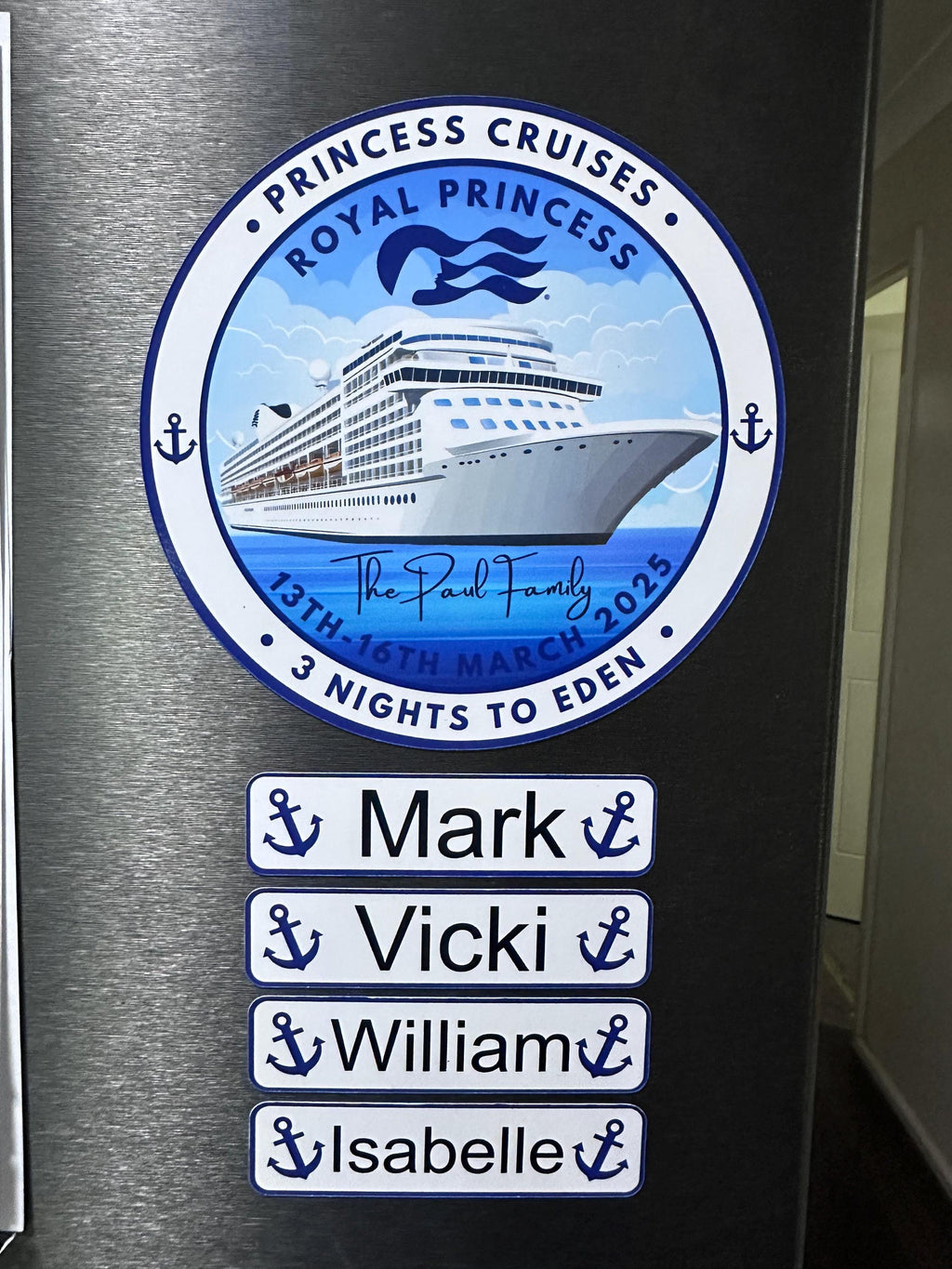 Cruise door magnet decoration personalised