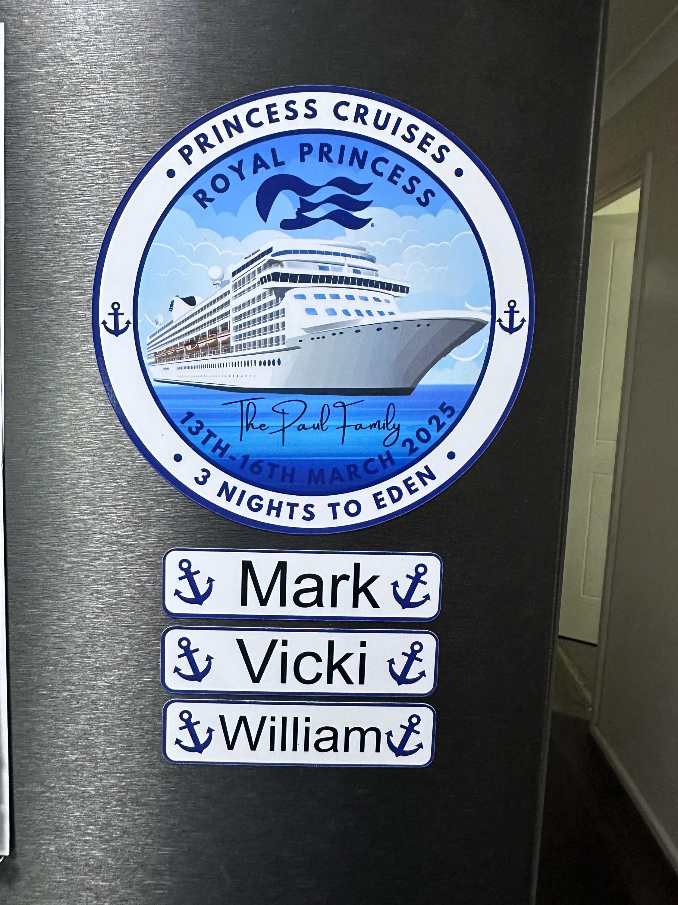 Cruise door magnet decoration personalised - Wood Creations By Mark P